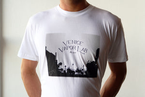VVL White Crew-Neck T-Shirt with Painting Logo